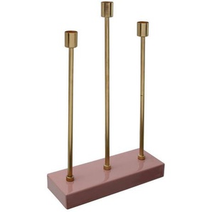 Kerzenhalter , Rosa, Gold , Metall , 26x39.5x9 cm , zum Stellen , Dekoration, Windlichter & Kerzenhalter, Kerzenhalter