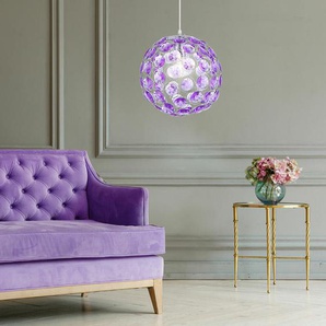 Design Pendel Leuchte Wohnzimmer Beleuchtung Acryl Kristalle Lila Hänge Lampe