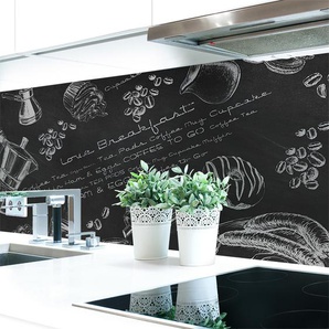 Küchenrückwand Tafelkreide Hart-PVC 0,4 mm selbstklebend - Direkt auf die Fliesen