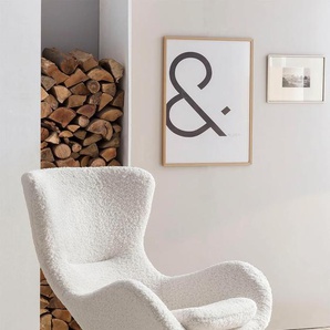Schaukelsessel SALESFEVER Sessel Gr. Stoff, Wippfunktion, B/H/T: 75 cm x 106 cm x 102 cm, weiß Schaukelsessel Sessel mit Bezug in Teddyfell Optik