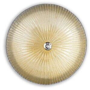 Deckenleuchte Shell, 5-flammig, Ø 60cm, E27, Bernstein-splittglas / Messing