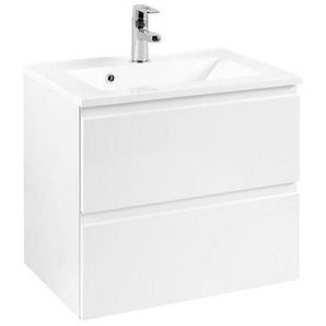 Xora Waschtischunterschrank , Weiß , Holzwerkstoff , 2 Schubladen , 60x56x47 cm , Badezimmer, Badezimmerschränke, Waschtischkombinationen