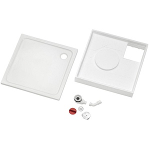FOND Duschwanne Set Quadratische Duschwanne, quadratisch, Sanitäracryl, 3-St., 900x900/30 mm