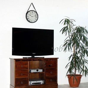 Massivholz Tv-kommode 105x73x35cm Braun Kolonial Nußbaum Regal Fernseh-schrank