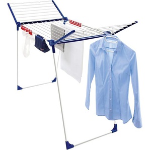 Wäscheständer LEIFHEIT Pegasus 200 blau (blau, weiß) Wäscheständer &5 Kleiderbügel,4 Kleinteilehalter + Wäscheklammerbeutel ohne Klammern