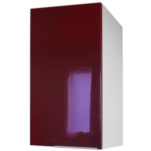 Berlioz Creations CP4HD Hängeschrank für Küche mit Tür in bordeauxfarbenem Hochglanz, 40 x 34 x 70 cm, 100 Prozent französische Herstellung