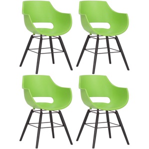 4er Set Stuhl Skien Kunststoff schwarz grün