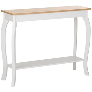 Konsolentisch Weiß mit Braun 30 x 100 cm MDF Tischplatte Gefärbt Rechteckig Modern
