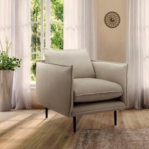 Sessel INOSIGN Somba Gr. Struktur fein, B/H/T: 90 cm x 88 cm x 103 cm, beige Einzelsessel Sessel mit dickem Keder und eleganter Optik