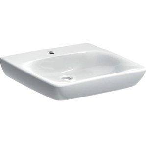 GEBERIT Waschbecken Renova Comfort, unterfahrbarer Waschtisch, 55x55 cm, ohne Überlauf, mit Hahnloch, weiß