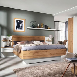 Schlafzimmer Novy in alpinweiß/ Eiche Wotan-Nachbildung, ohne Bettschubkasten