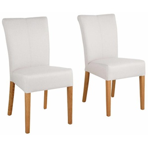 4-Fußstuhl HOME AFFAIRE Queen Stühle B/H/T: 46 cm x 93 cm x 64 cm, 2 St., Webstoff, beige Stühle, Sessel und Sitzbänke Stühle bezogen mit Web- oder Strukturstoff, Microfaser Kunstleder