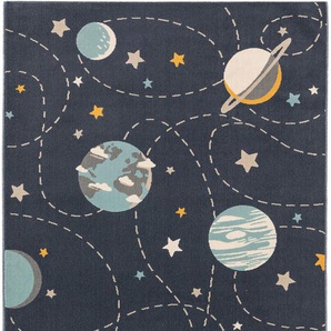 Lytte Kinderteppich Apollo Blau 140x200 cm - Kinderteppich mit Sternen