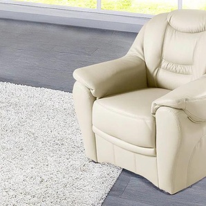 Sessel SIT&MORE Gr. NaturLEDER, B/H/T: 98 cm x 94 cm x 95 cm, weiß (altweiß) Ledersessel Polstersessel Sessel