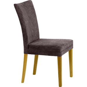 4-Fußstuhl HOME AFFAIRE Aspen Stühle B/H/T: 46 cm x 94,5 cm x 59 cm, 2 St., Luxus-Microfaser weich-Polyester, braun Stühle, Sessel und Sitzbänke Stühle