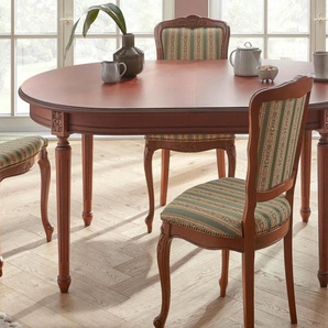 Esstisch HOME AFFAIRE LUIGI Tische braun (kirschbaumfarben) Ausziehbare Esstische Tisch Breite 166-216 cm, natur weiß