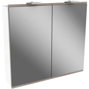Mid.you Spiegelschrank , Holzwerkstoff , 2 Fächer , 80x73x15.5 cm , Badezimmer, Badezimmerspiegel, Spiegelschränke