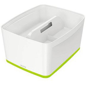 LEITZ MyBox Aufbewahrungsbox 18,0 l perlweiß/grün 38,5 x 31,8 x 19,8 cm