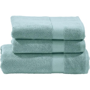Handtuch Set DONE. Deluxe Handtuch-Sets Gr. 3 tlg., blau (ozean) Handtücher Badetücher hochwertiger Zwirnfrottier, in verschiedenen Set Varianten erhältlich