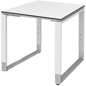 Schreibtisch Objekt Plus in weiß Matt, Füße in weiß-alu, ca. 80 cm