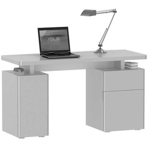 Laptop Schreibtisch in Weiß Hochglanz 135 cm breit