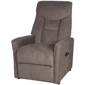 Duo Collection Relaxsessel Lozari Taupe Microfaser mit Relaxfunktion/Massagefunktion/Aufstehhilfe 80x116x86 cm (BxHxT)