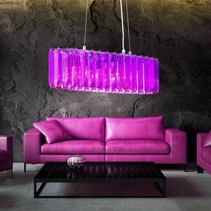 Design Pendel Hänge Lampe Decken Leuchte Chrom Purple Beleuchtung Diele Büro