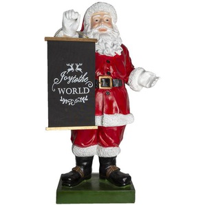 Clayre & Eef Weihnachtsdeko Standbild Weihnachtsmann 92 cm Rot Grün Kunststoff Dekoratives Figur Deko Accessoires Wohnaccessoires