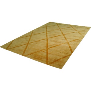 Teppich CALO-DELUXE Viteox 210 Teppiche Gr. B/L: 160 cm x 230 cm, 13 mm, 1 St., gelb Esszimmerteppiche Teppiche Viskose, Kurzflor, Wohnzimmer