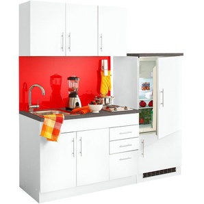 HELD MÖBEL Küchenzeile Toledo, mit E-Geräten, Breite 180 cm F (A bis G) B: weiß Küchenzeilen Elektrogeräte -blöcke Küchenmöbel
