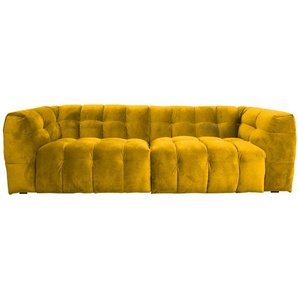KAWOLA Sofa ROSARIO 4-Sitzer Stoff gelb