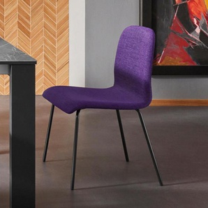 Stuhl PLACES OF STYLE Ciao Stühle B/H/T: 46 cm x 84 cm x 55 cm, 2 St., Webstoff, lila 4-Fuß-Stuhl Esszimmerstuhl Stapelstuhl Küchenstühle Stühle in zwei verschiedenen Bezugsqualitäten, Metallbeine, Sitzhöhe 46 cm