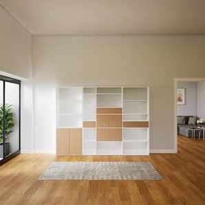 Regalsystem Eiche - Regalsystem: Schubladen in Eiche & Türen in Eiche - Hochwertige Materialien - 264 x 195 x 34 cm, konfigurierbar