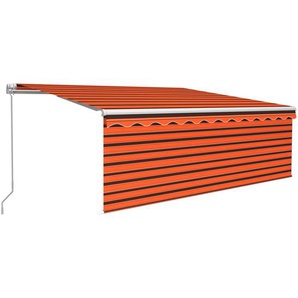 Gelenkarmmarkise Einziehbar mit Jalousie 4,5x3 m Orange Braun