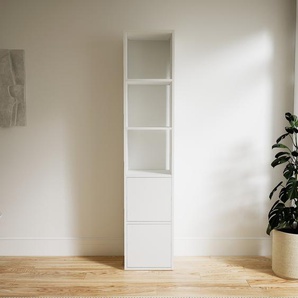 Schallplattenregal Weiß - Modernes Regal für Schallplatten: Türen in Weiß - 41 x 195 x 34 cm, Selbst designen