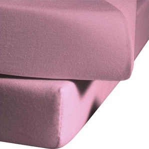 Betttuch FLEURESSE Colours Bettlaken B/L: 270 cm x 260 cm (1 St.), Mako-Satin, 15 cm, pink Mako-Satin-Spannbettlaken Bettlaken Betttücher Laken feinstes Mako-Satin