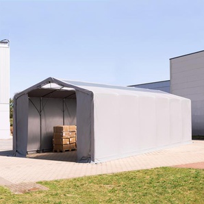 TOOLPORT Zelthalle 6x12m PVC 850 wasserdicht grau