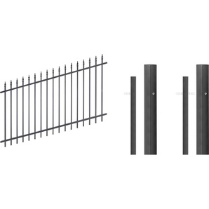 ALBERTS Metallzaun Chaussee verstellbar Zaunelemente 100 cm Höhe, 8 m Länge, matt-schwarz, zum Einbetonieren Gr. H/L: 100 cm x 8 m, schwarz Zaunelemente