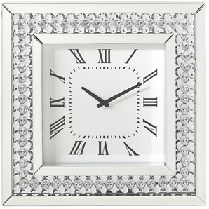 Xora Wanduhr , Silber, Weiß , Glas , 50x50x5 cm , Dekoration, Uhren, Wanduhren