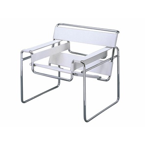 Sessel Wassily Knoll International weiß, Designer Marcel Breuer, 74x79x70 cm