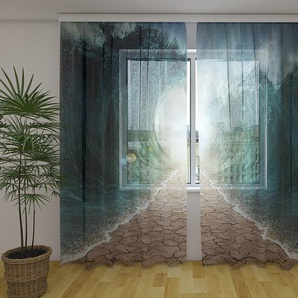 Gardinen & Vorhänge aus Chiffon transparent. Fotogardinen 3D Amazing Waves