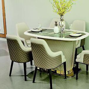 Komplett Set Esstisch + 6 Stühle Esszimmer Garnitur Ess Gruppe Tisch Tische 7tlg
