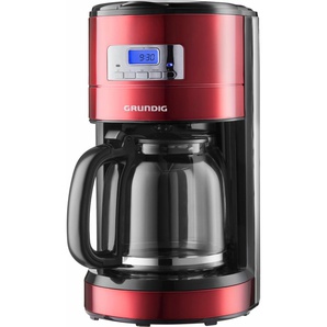 GRUNDIG Filterkaffeemaschine KM 6330 Kaffeemaschinen Gr. 1,8 l, 12 Tasse(n), rot (metallic, rot, edelstahl) Filterkaffeemaschine Kaffeemaschine