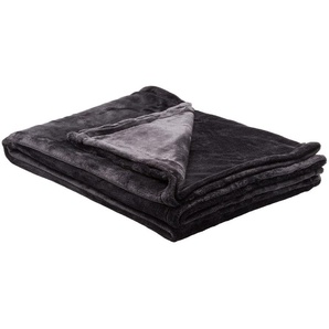 LAVIDA Soft Flauschdecke  Mirabelle | schwarz | 100% Polyester, Synthetik | 150 cm |