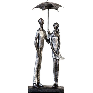 Casablanca by Gilde Dekofigur »Skulptur Umbrella, silber« (1 St), Dekoobjekt, Höhe 36 cm, antikfinish, mit Spruchanhänger, Wohnzimmer