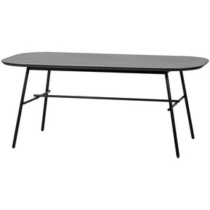 Ovaler Esszimmer Tisch aus Mangobaum Massivholz und Metall 180 cm breit