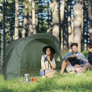 4 in 1  faltbares Campingzelt für 1 Person mit Abdeckung und Matratze 200 x 87 x 154 cm Grün