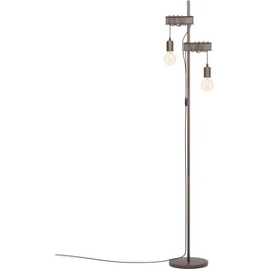 EGLO Stehlampe TOWNSHEND 4, Leuchtmittel wechselbar, ohne Leuchtmittel, Stehleuchte in braun und schwarz aus Stahl - exkl. E27 - 2X10W