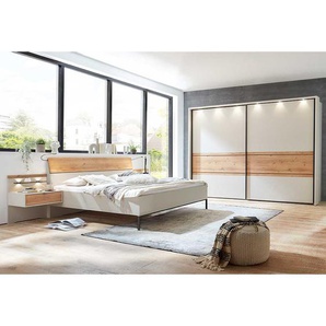 Modernes Schlafzimmer Set in Eiche Bianco Beige (vierteilig)