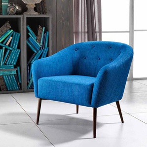Retro Sessel in Blau Webstoff